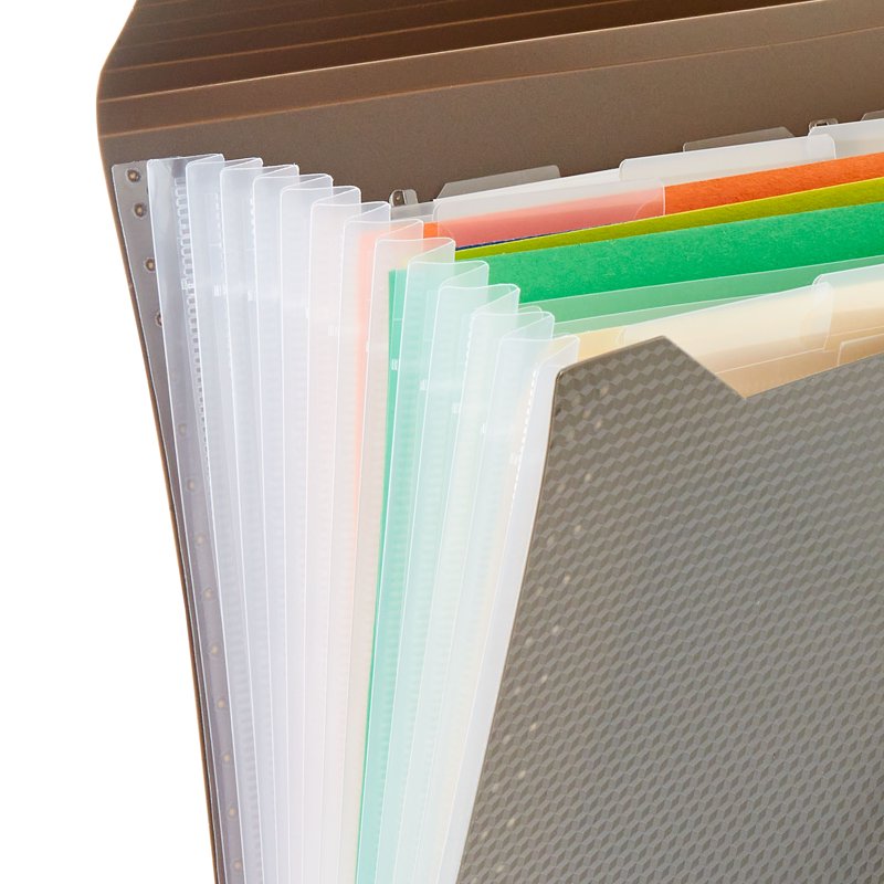 Letter-Size Expanding File Folder with 13 Pockets, Textured Gray