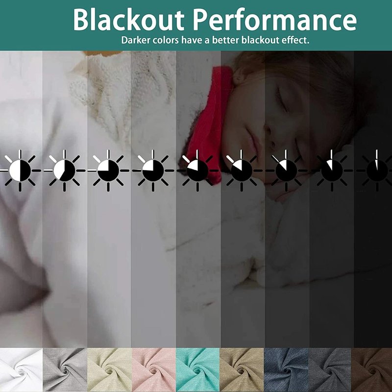 Grey Burlap Linen Blackout Window Curtain Panel - Thermal & Privacy Insulated 100 x 84 inches