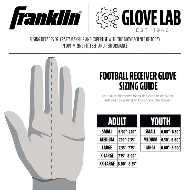 Youth Football Receiver Gloves High Grip Kids Sports Gloves Large