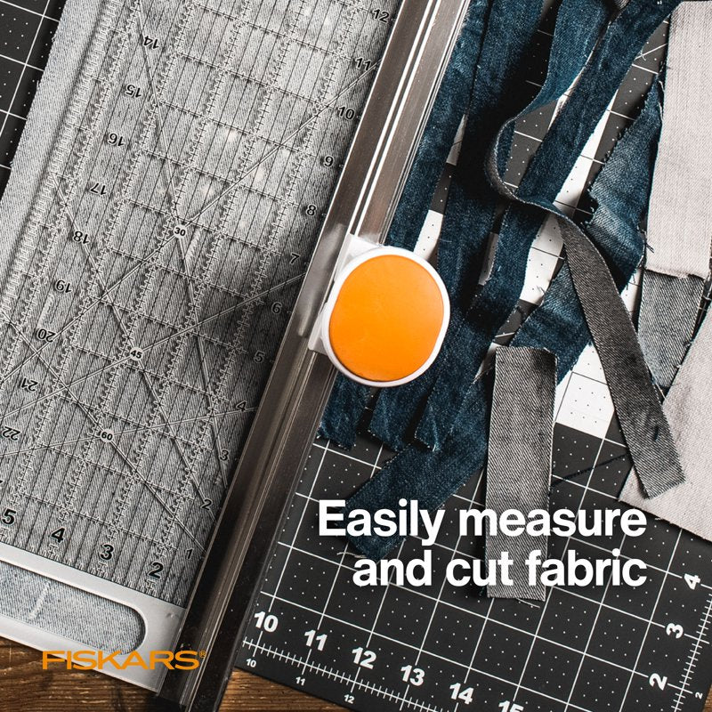 Fiskars Rotary Cutter and Ruler Combo - 24x6 Fabric Cutting Tool for Sewing and Quilting