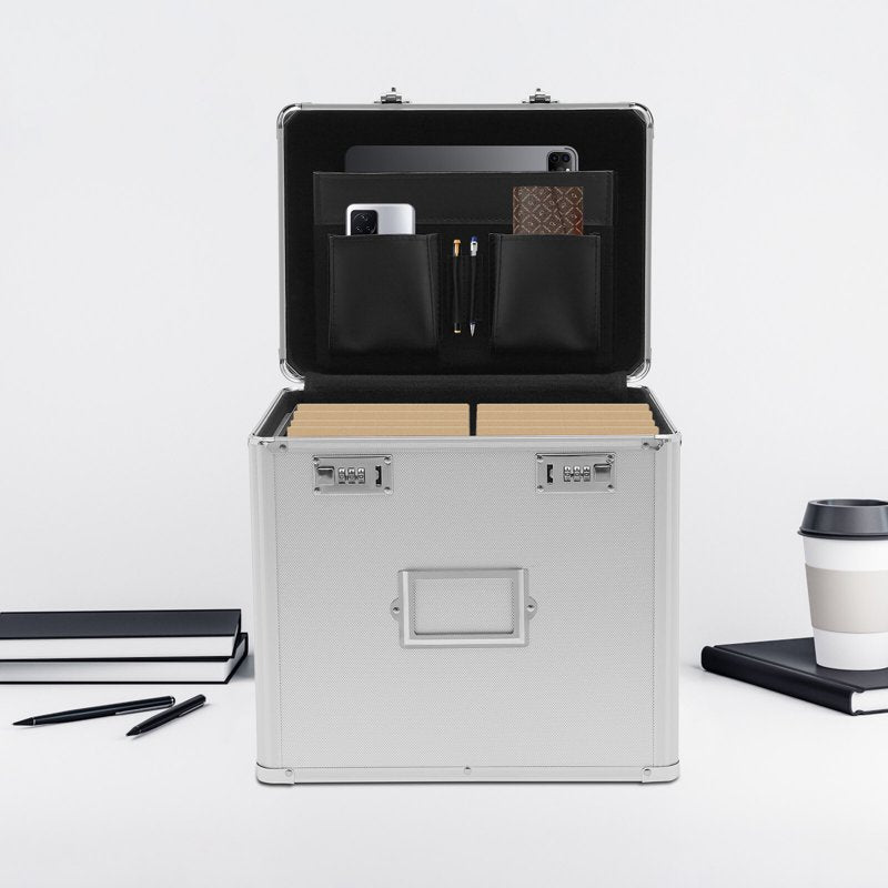 Fireproof Document Organizer Box Safe with Lock for Home Office Storage