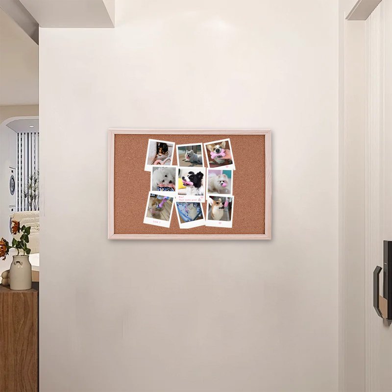Wood Frame Bulletin Board for Walls - Cork Message Board & Vision Display