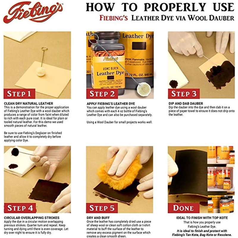 Leather Dye Medium Brown - Alcohol-Based, Permanent Leather Color for Shoes, Belts & Furniture