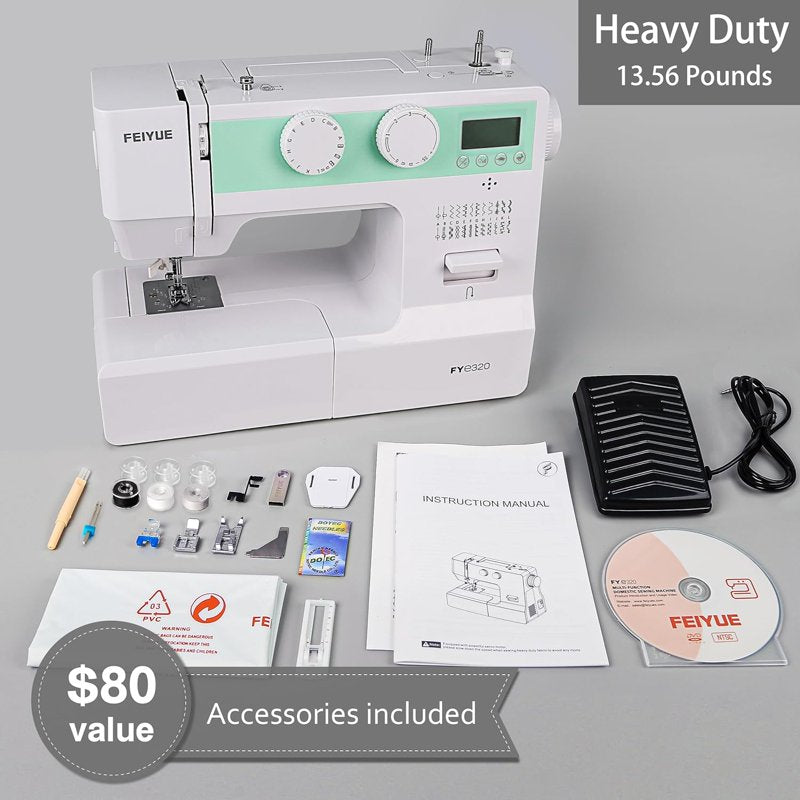 Beginner Sewing Machine with LCD Display, 25 Stitches & Adjustable Speed