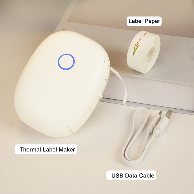 Portable Bluetooth Label Maker Printer for Home Office Inkless Stickers