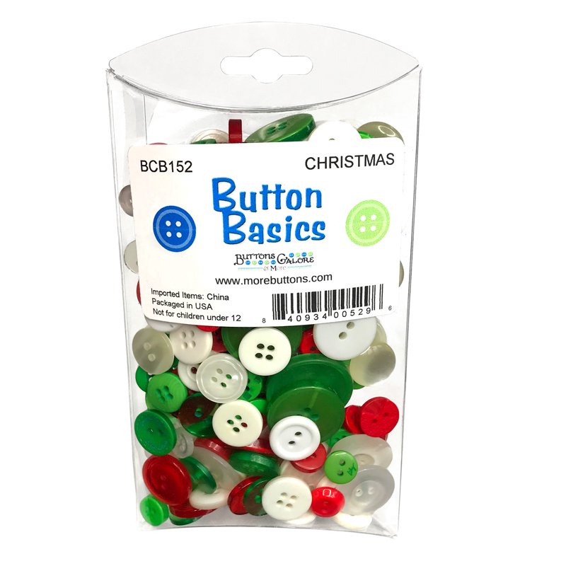 Colorful Craft & Sewing Buttons Set - Christmas Themed Assortment, 150+ Pieces