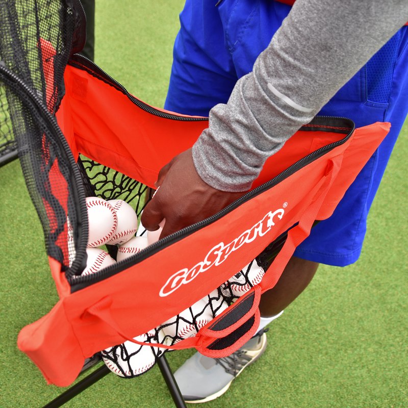 Baseball & Softball Ball Caddy with Carrying Bag - Portable Ball Storage for Coaches & Players