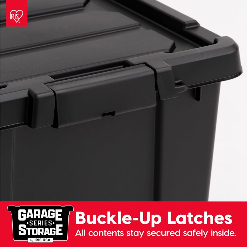 Heavy Duty Plastic Storage Bins with Lids - Secure Latching Totes for Garage, Kitchen, and Home Organization