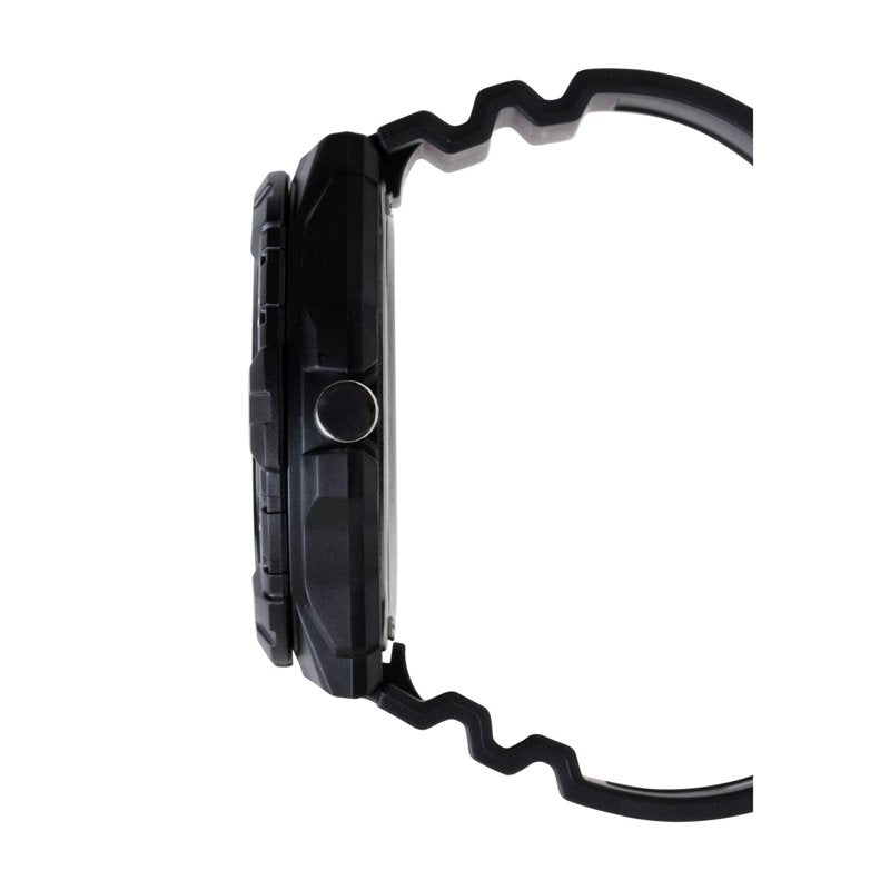 Men's Quartz Watch with Black Resin Strap, Water-Resistant 44.6mm Dial