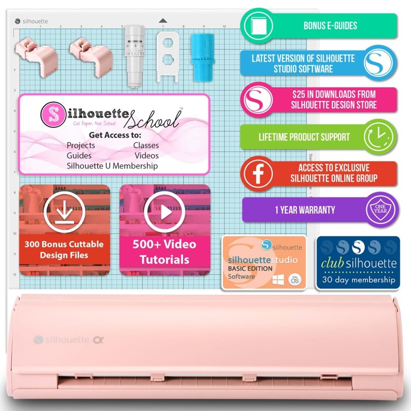 Silhouette Cameo 5 Alpha Vinyl Cutting Machine Bundle with Blades & Tools
