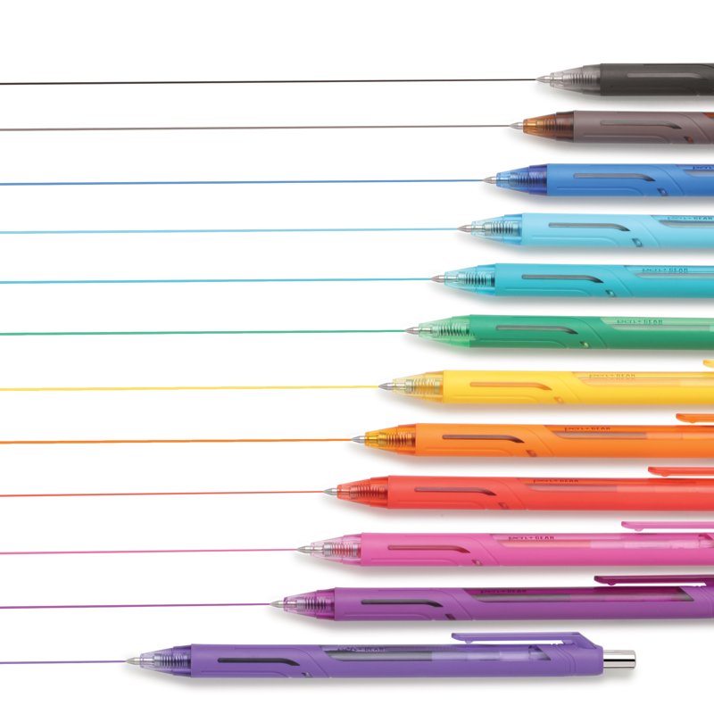 12 Pack Retractable Gel Pens with Assorted Ink - Medium Point 0.7mm
