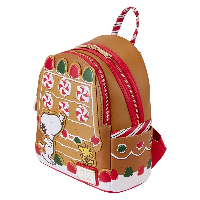 Peanuts Loungefly Snoopy Gingerbread Mini Backpack - Holiday Gift Bag for Fans