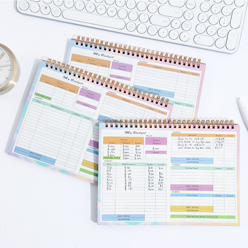 Undated Monthly Budget Planner Notebook with Expense Tracker — Home Finance Organizer