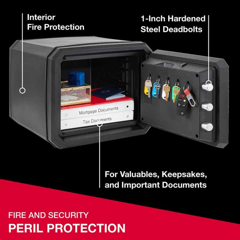 Fireproof Security Safe with Combination Lock 13.7x16.4x18.8 in Black