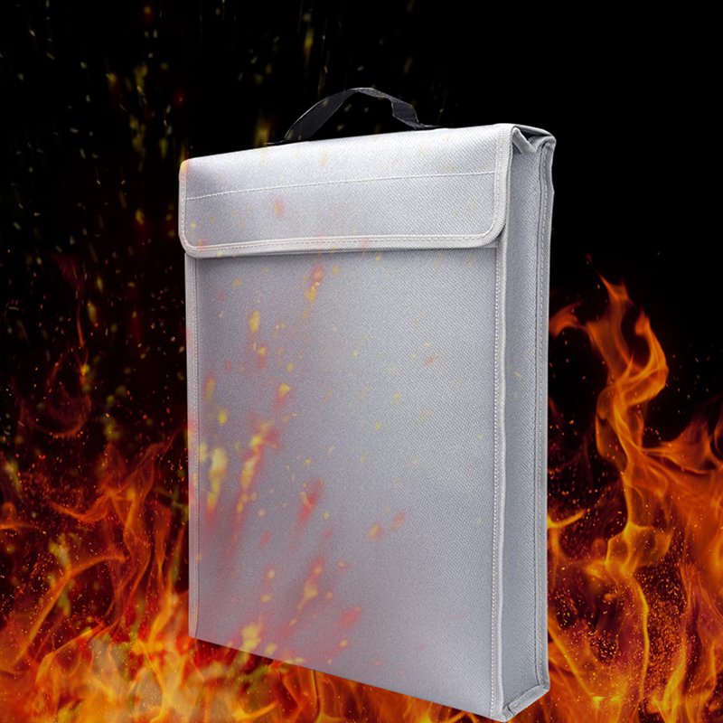 Fireproof Waterproof Document Organizer Bag 15x11 Inches with Zipper