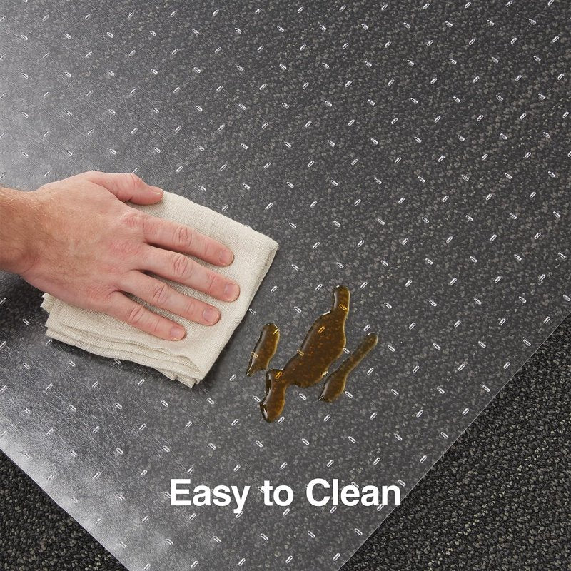 Staples Clear Chair Mat with Lip for Flat-Pile Carpets, 35.5 x 47.5 in