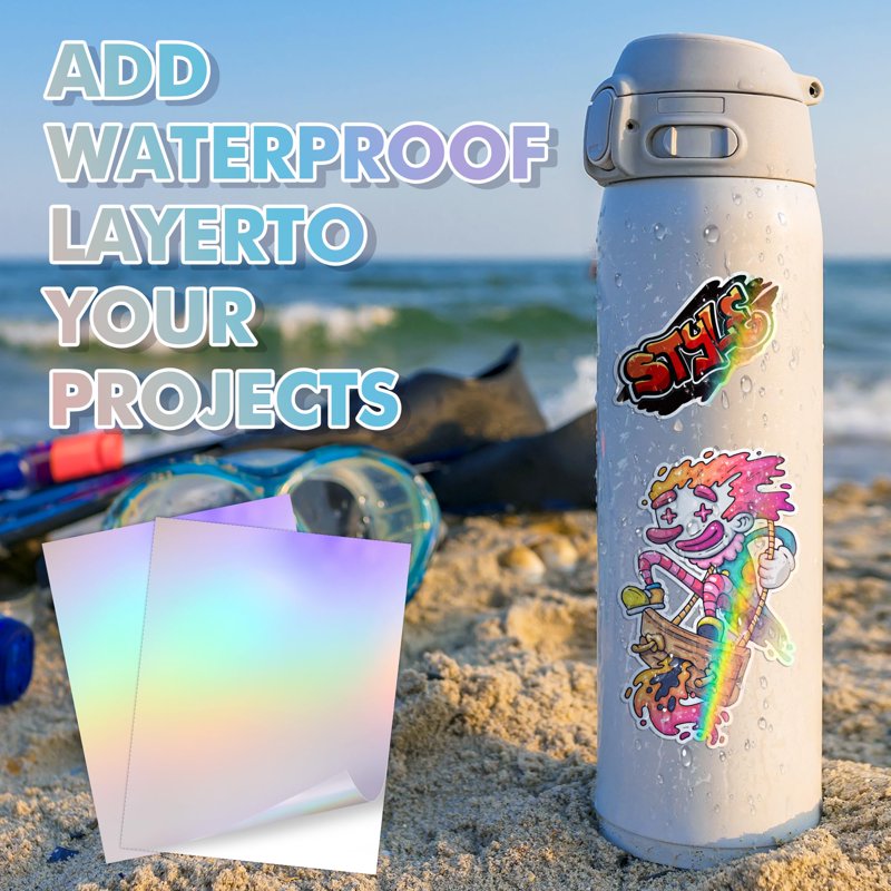 Rainbow Holographic Self-Adhesive Laminating Sheets A4 - 20 or 60 Sheets