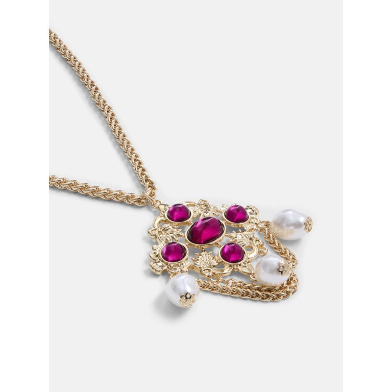 Gold Tone Chandelier Pendant Necklace for Women - Long Heirloom-Inspired Jewelry