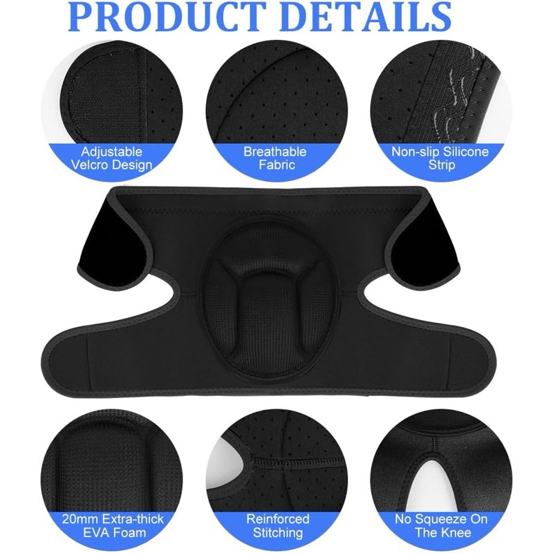 Knee Pads for Work & Sports - Anti-Slip, Thick EVA Foam, Adjustable Fit, 1 Pair