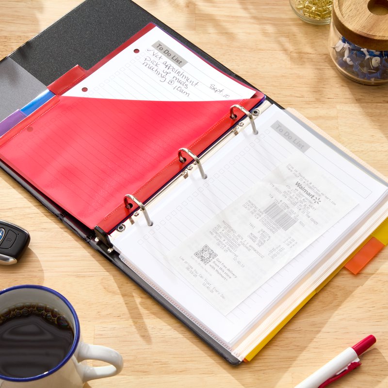 Mini Binder Accessory Set with Zipper Pouch, Dividers & Note Sheets