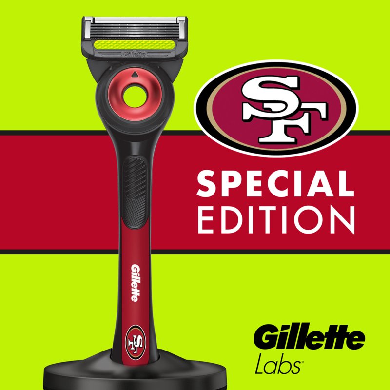 Gillette Labs 49ers Gameday Razor Bundle with Blade Refills & Magnetic Stand