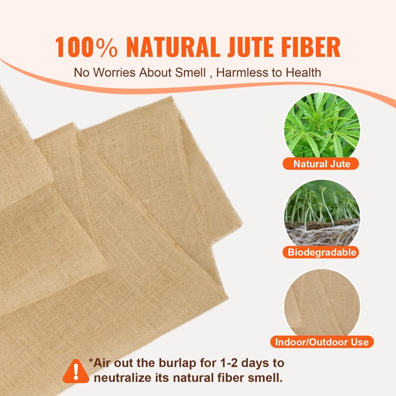 Natural Burlap Fabric Roll for Crafts & Gardening - 40" x 75 ft & 50 x 50 Jute Wrap