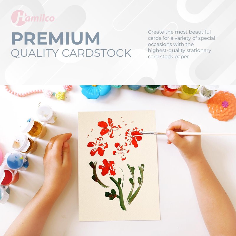 Cream Colored Cardstock Paper 8.5x11 Heavyweight 50 Sheets - Thick Art & Craft Paper for Printing & DIY Projects