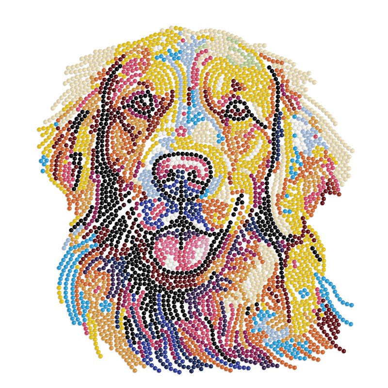 Diamond Painting Kit for Kids & Adults - Colorful Labrador Design, 10x10 Inches
