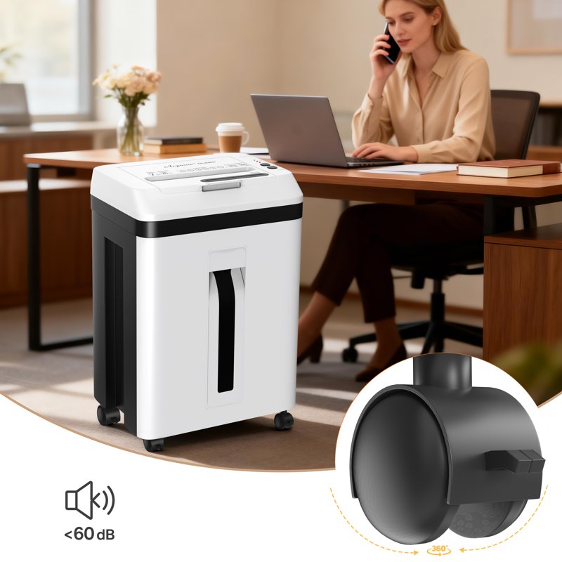 Heavy Duty Micro-Cut Paper Shredder with CD/Card & Auto Feed - P-5 Security