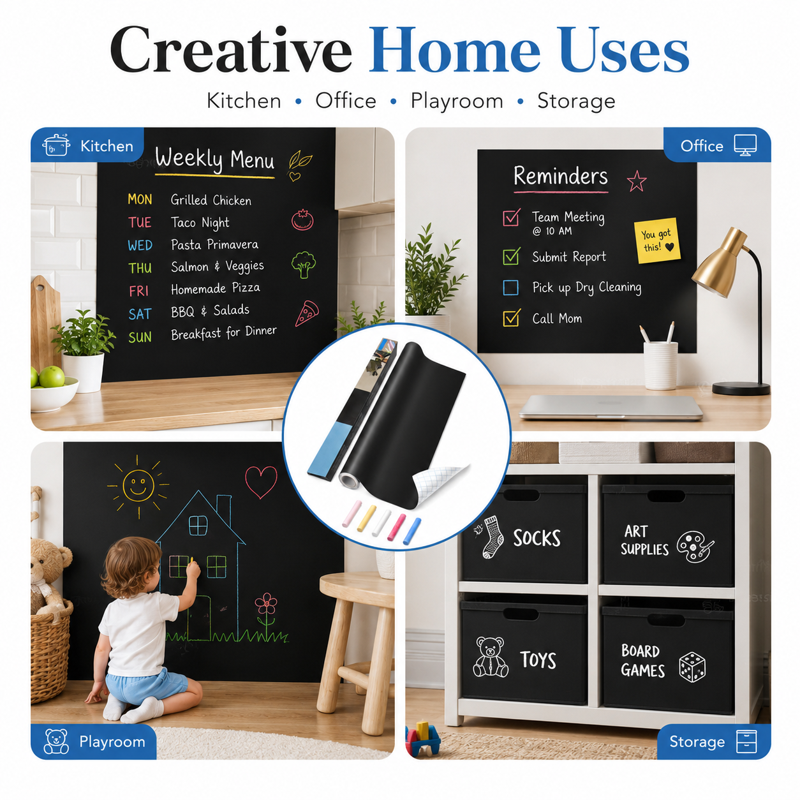Chalkboard Wall Sticker Roll 18x79 Inch DIY Contact Paper for Notes & Labels