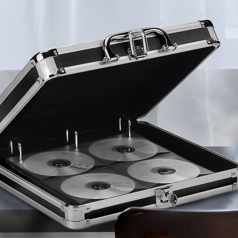 Locking Media Binder for 128 CDs - Secure CD Storage with Key Lock