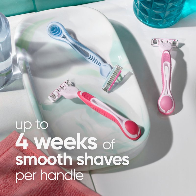 Disposable Women's Razor Set - Multi-Color, 3 Blades, Soft Grip Handles