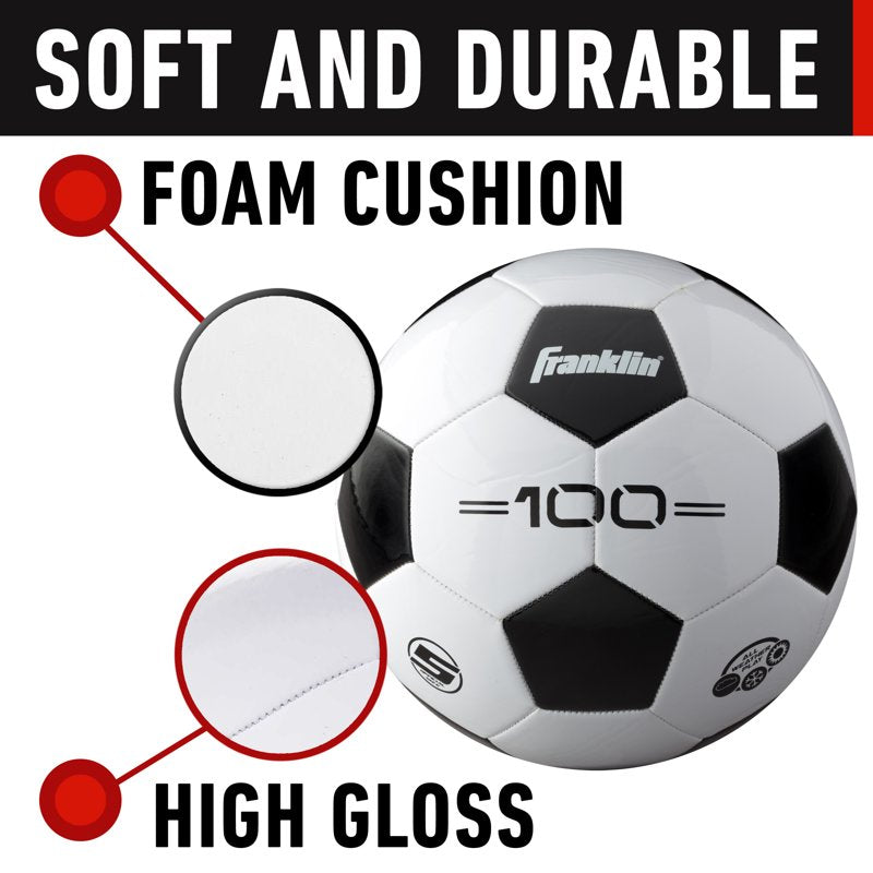 Franklin Sports Competition 100 12 Soccer Balls with Pump - Deflated - Size 5, Black