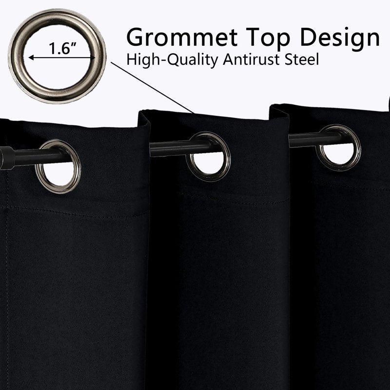Blackout Curtains 2 Panel Set - Thermal Insulated Room Darkening Drapes