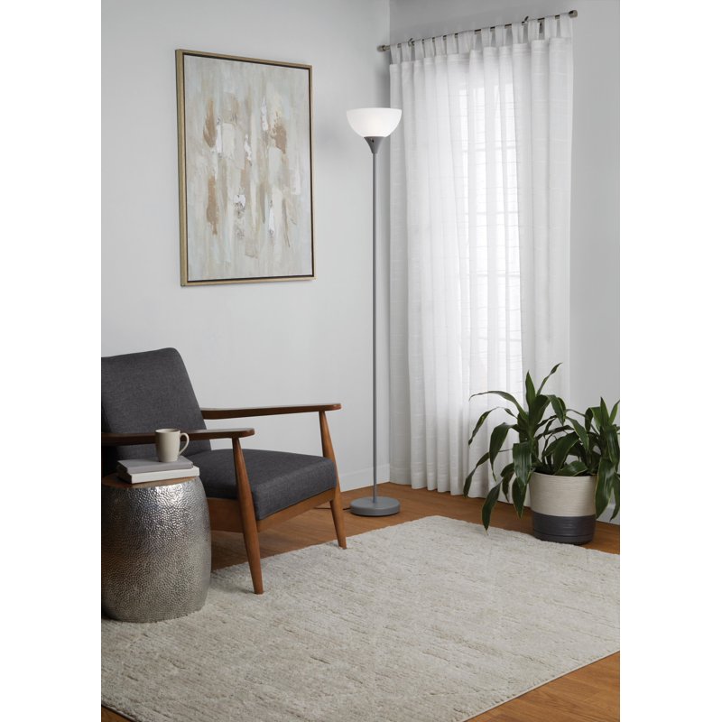 Modern 71-Inch Gray Floor Lamp with Adjustable 3-Way Switch