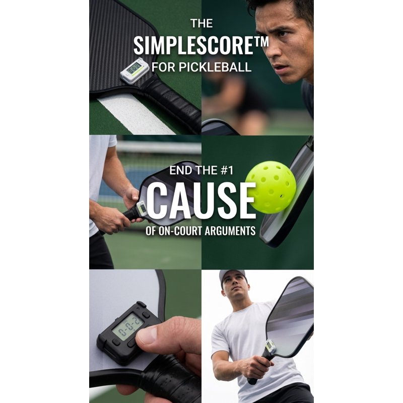 Digital Pickleball Scorekeeper for Paddle - Midnight Black, 1 Count