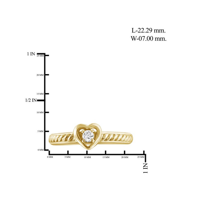 Diamond Accent Gold-Plated Silver Ring Set for Women – 1/10 Carat White Diamonds, Multiple Sizes