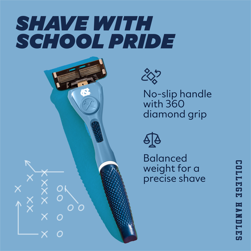 6-Blade Razor Starter Set with Reusable Handle - College Team Colors