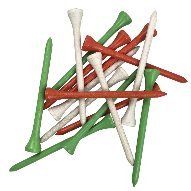 Wood Golf Tees 2 3/4 Inch Citrus Mix 90 Count Durable Classic Design