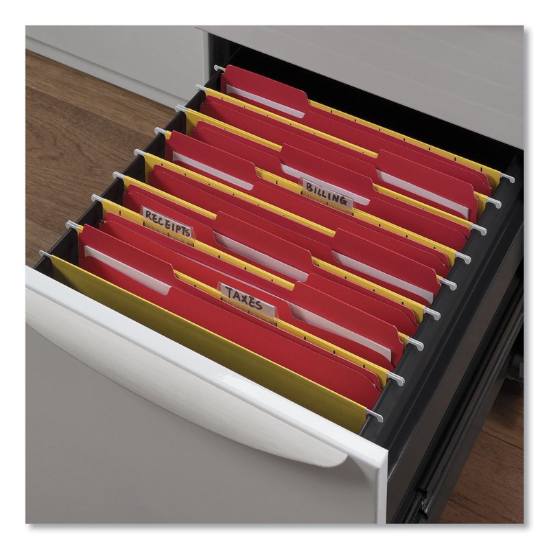 Reinforced Top Tab File Folders with Fasteners - Letter Size, Red, 50/Box