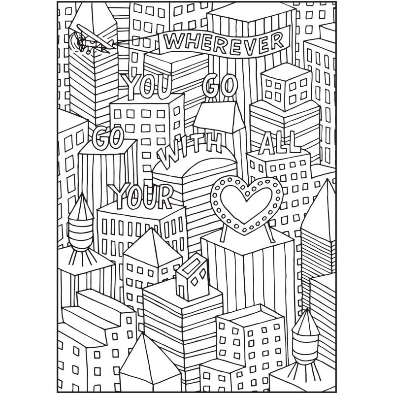 Adult Coloring Book - Words of Wonder, 64 Pages for Stress Relief & Creativity