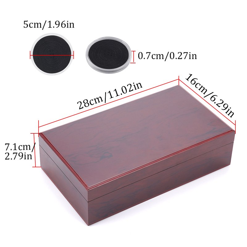 Wooden Coin Storage Box Organizer with Foam Gaskets - Multiple Sizes, 50Pcs