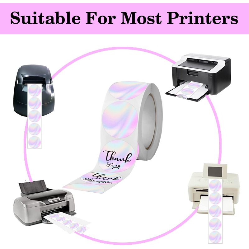 2 Inch Color-Coded Thermal Labels for Printer - 500pcs Round Dot Stickers