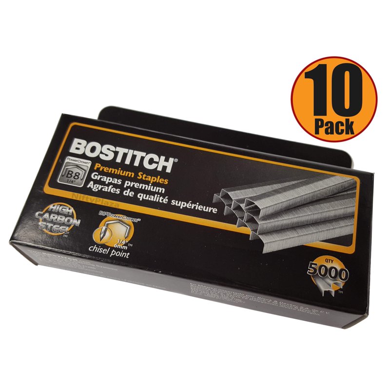 Bulk 50,000 Staples for Staple Guns - 1/4 Inch Power Crown Staples, 10 Boxes