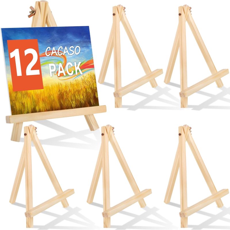 9 Inch Wooden Easel Stand for Painting & Art Displays - 12 Pack