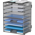 9-Tier Mesh Desktop Paper Organizer with Handles - Office Desk Storage