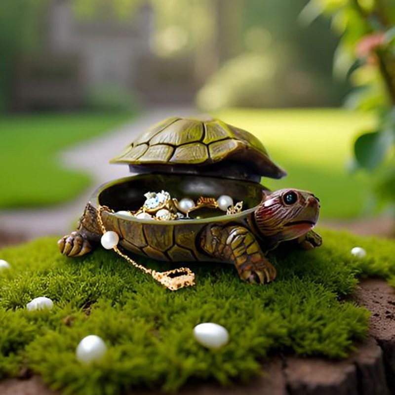 Outdoor Turtle Key Hider - Waterproof Fake Rock Garden Decor & Spare Key Storage