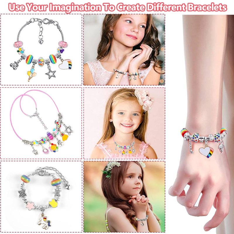 DIY Charm Bracelet Making Kit for Girls with Beads & Charms