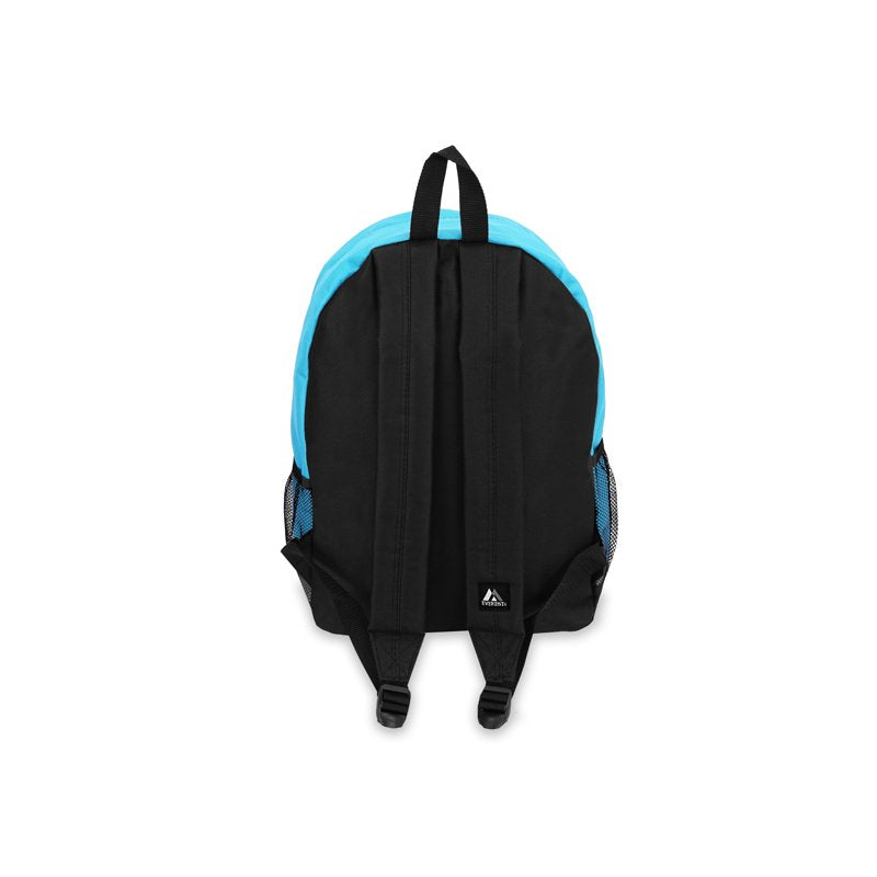 Unisex 17-Inch School Backpack with Multiple Pockets - Turquoise/Black