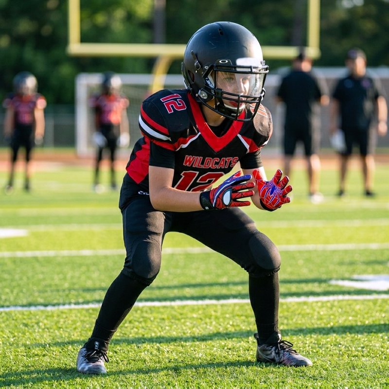 Football Receiver Gloves with Tacky Grip - Unisex Youth & Adult Sizes
